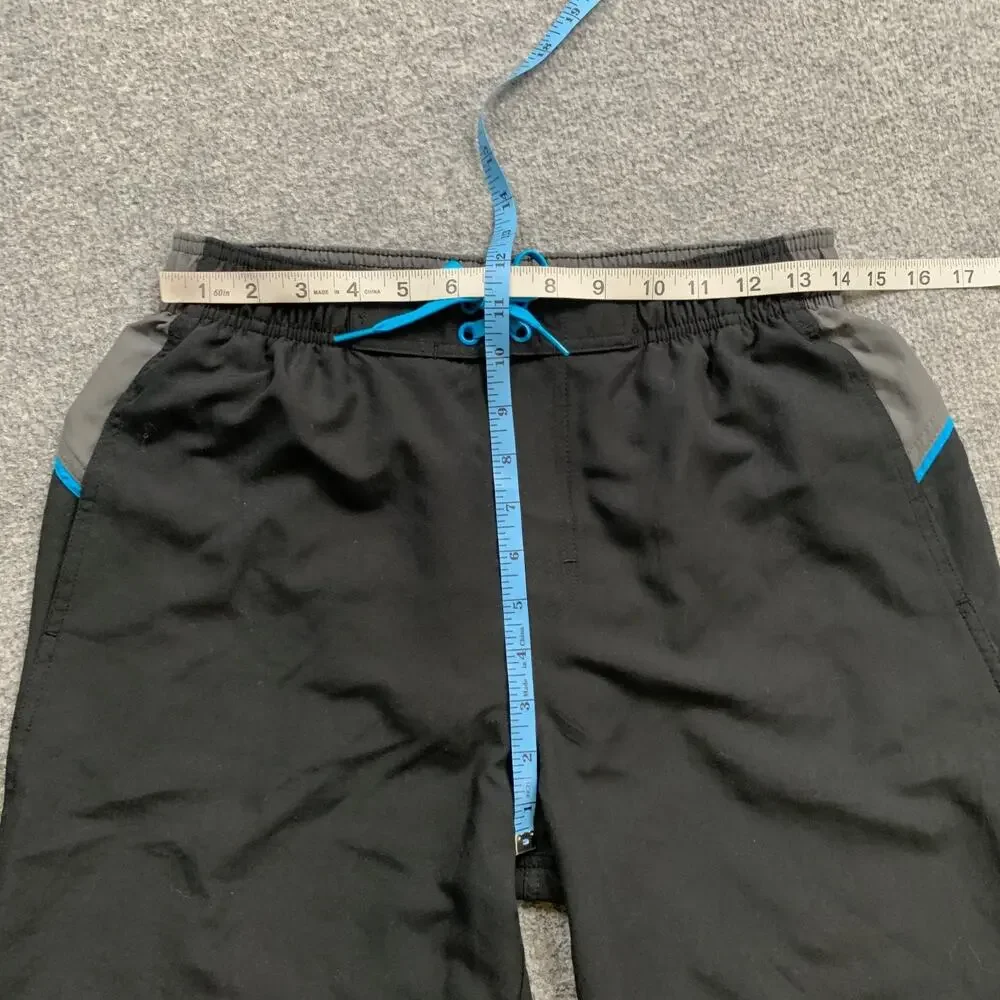 Nike Swim Shorts Mens Small Black Blue Surge 9-Inch Volley Swimwear‎ Brief Lined
